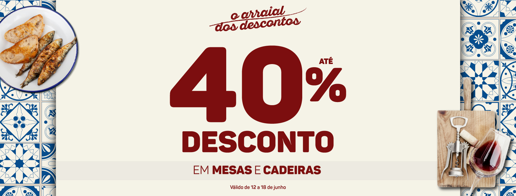 Utilize para o arraial dos descontos
