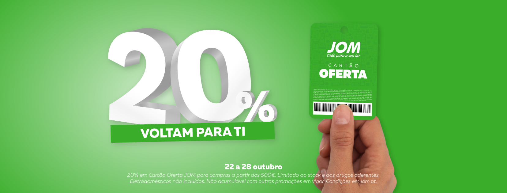 Utilize para 20% em cart�o oferta jom