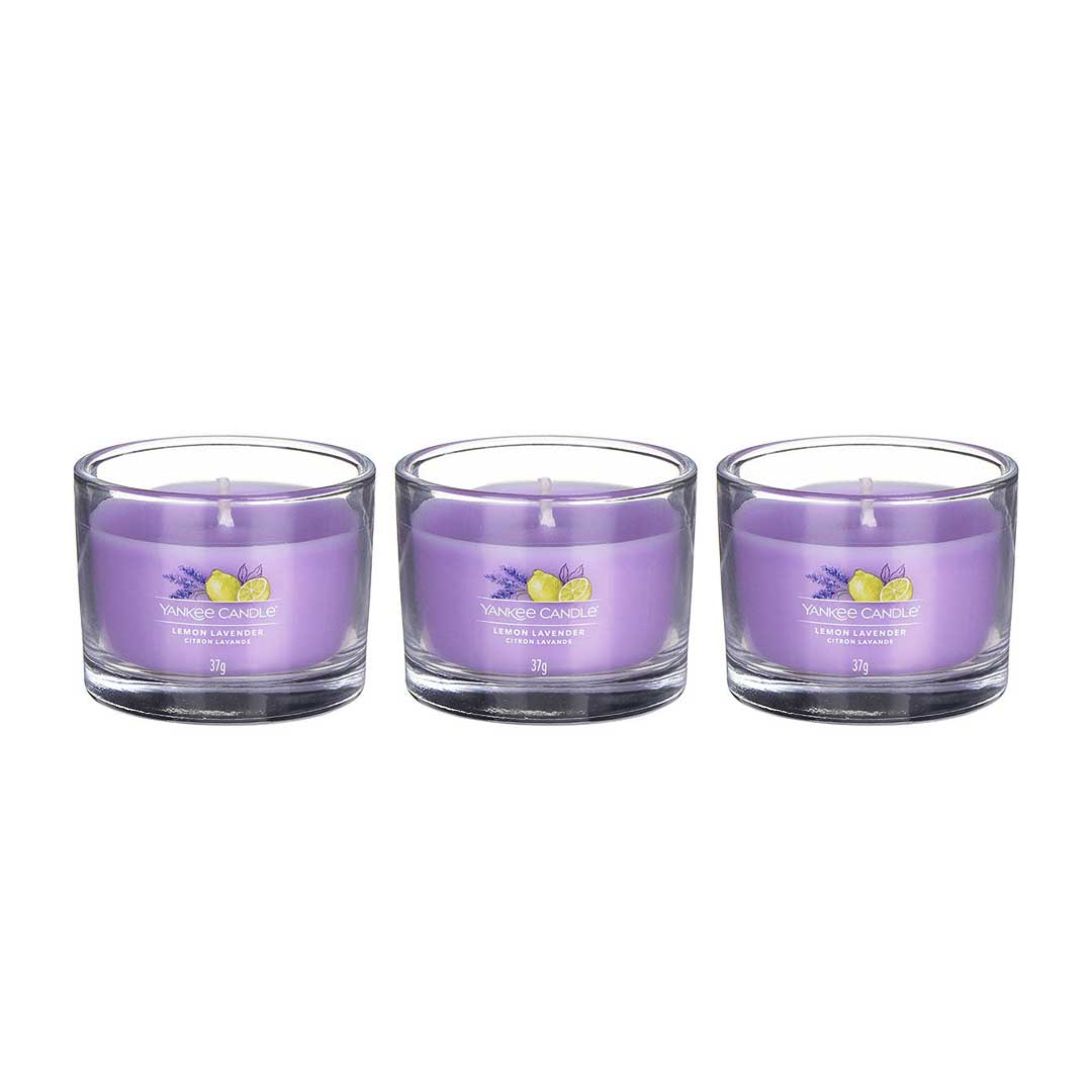 Conjunto 3 velas  perfumada YANKKE CANDLE LEMON LAVANDER 1686369E