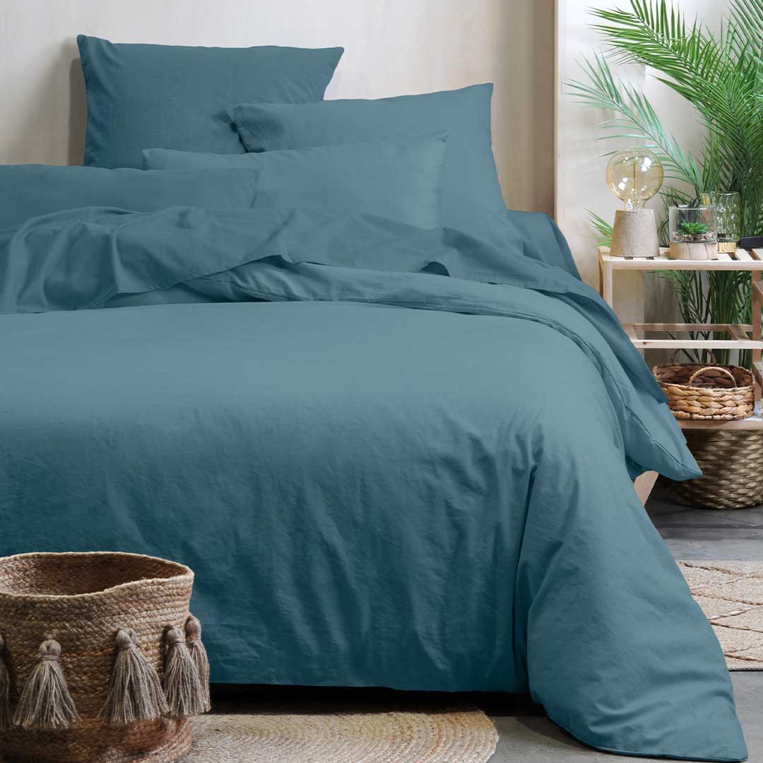 Lençol capa ajustavel LOVELY CASA HORIZON  BLEU