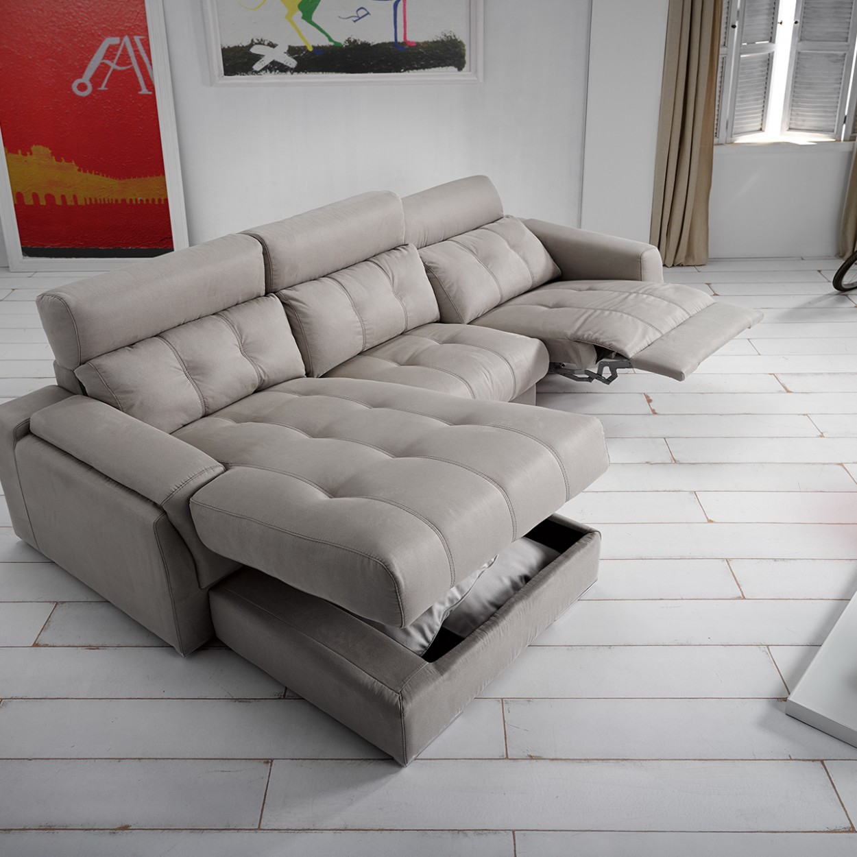 Sofá com chaise longue e relax JOM Azahara 1300726 JOM