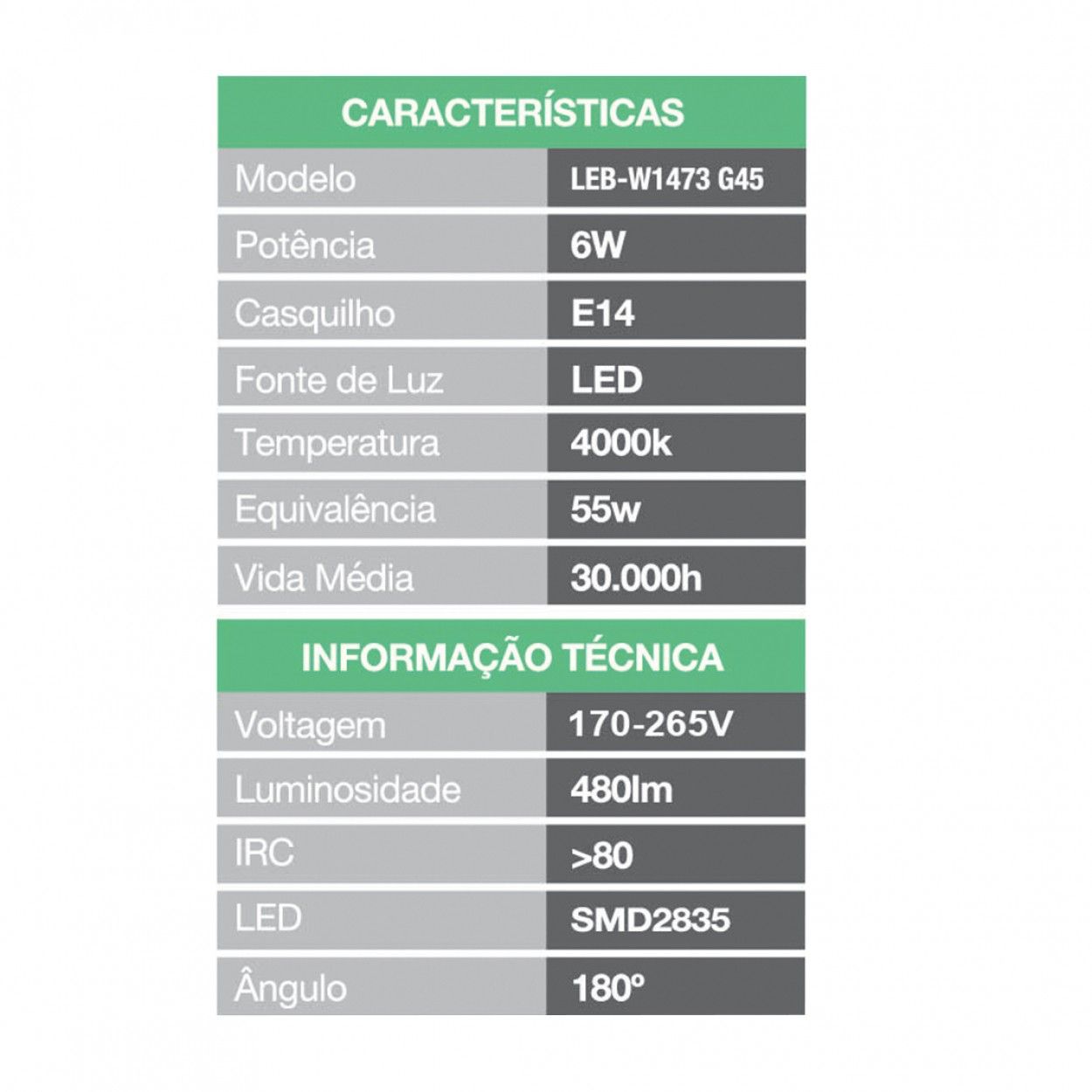 Lâmpada Led JOM LEB-W1473