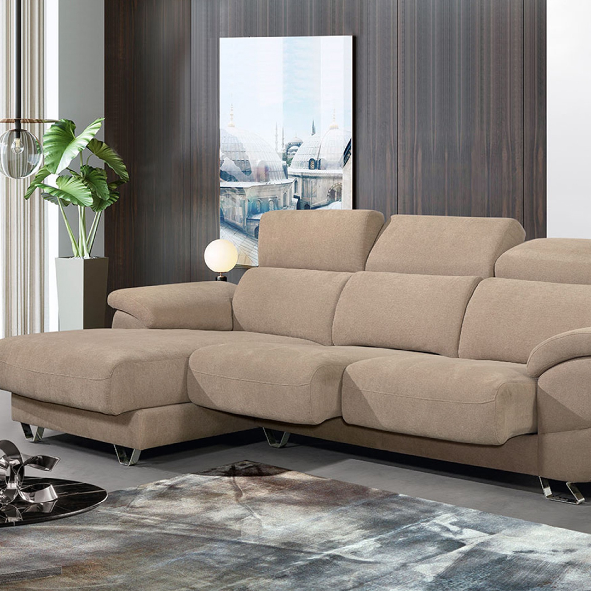 Sofá com Chaise Longue Ortiz Dalmata