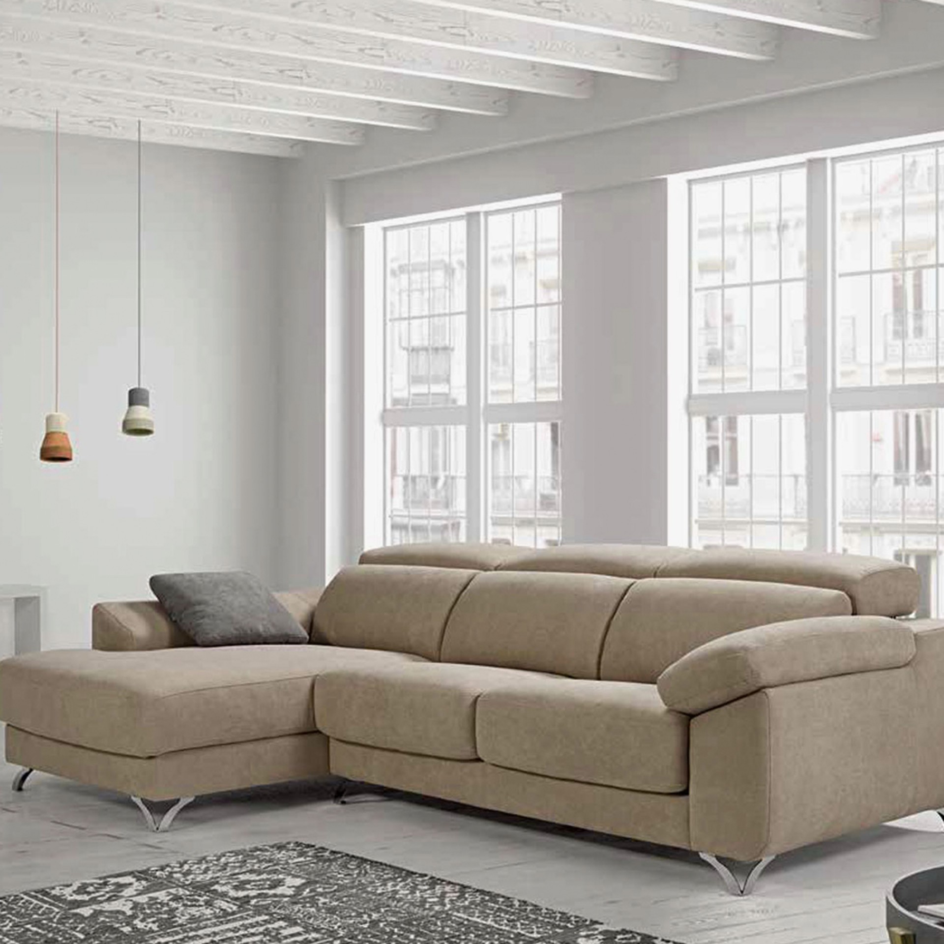 Sofá com Chaise Ortiz Doroty