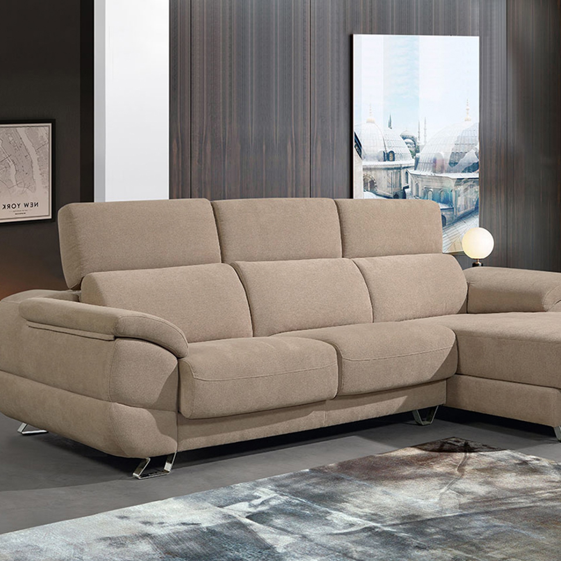 Sofá com Chaise Longue Ortiz Dalmata