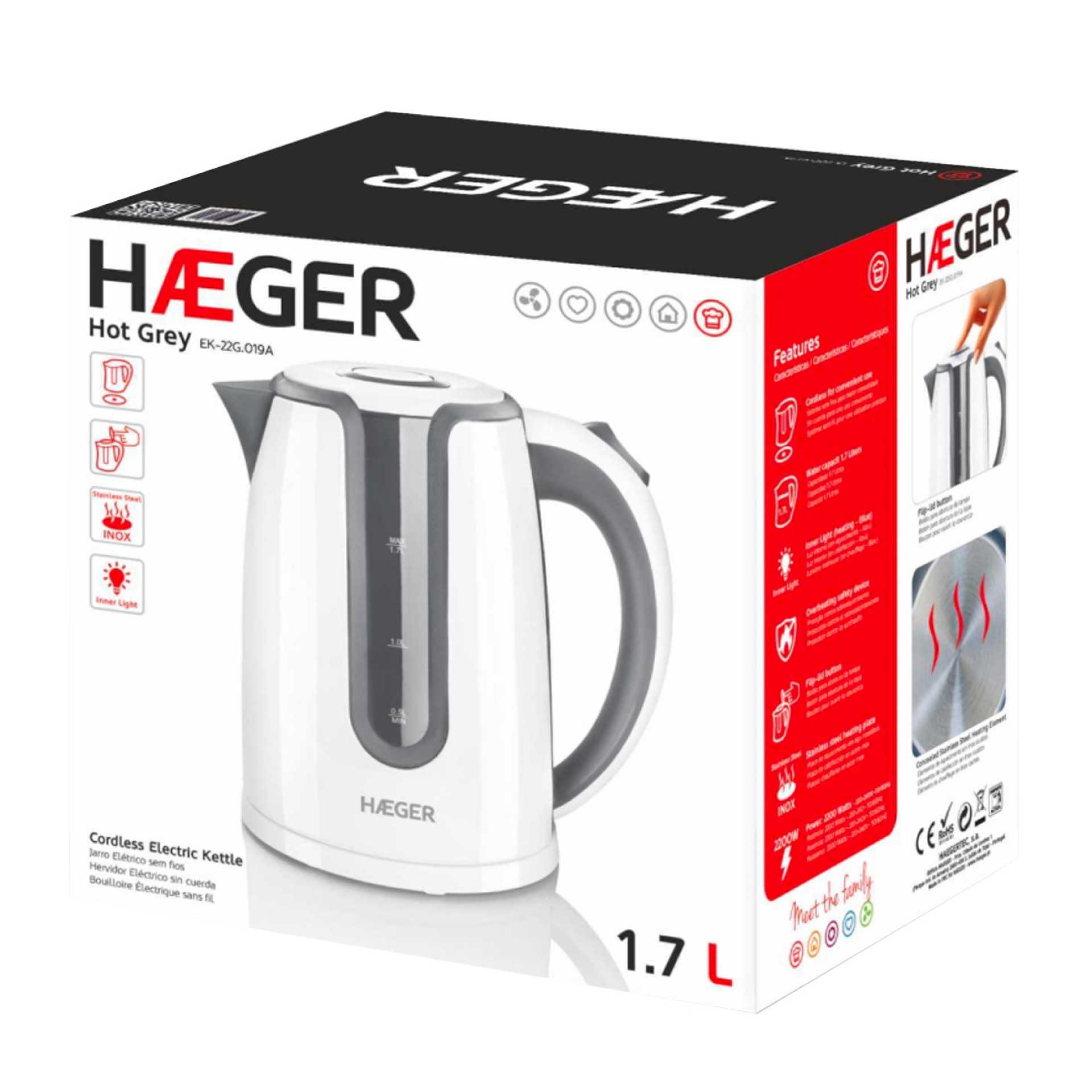 Jarro Elétrico HAEGER EK-22G.019A