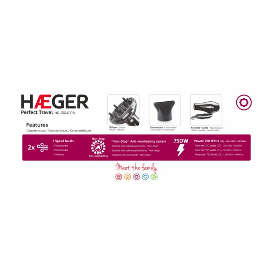 Secador HAEGER HD-750.010B - Image product
