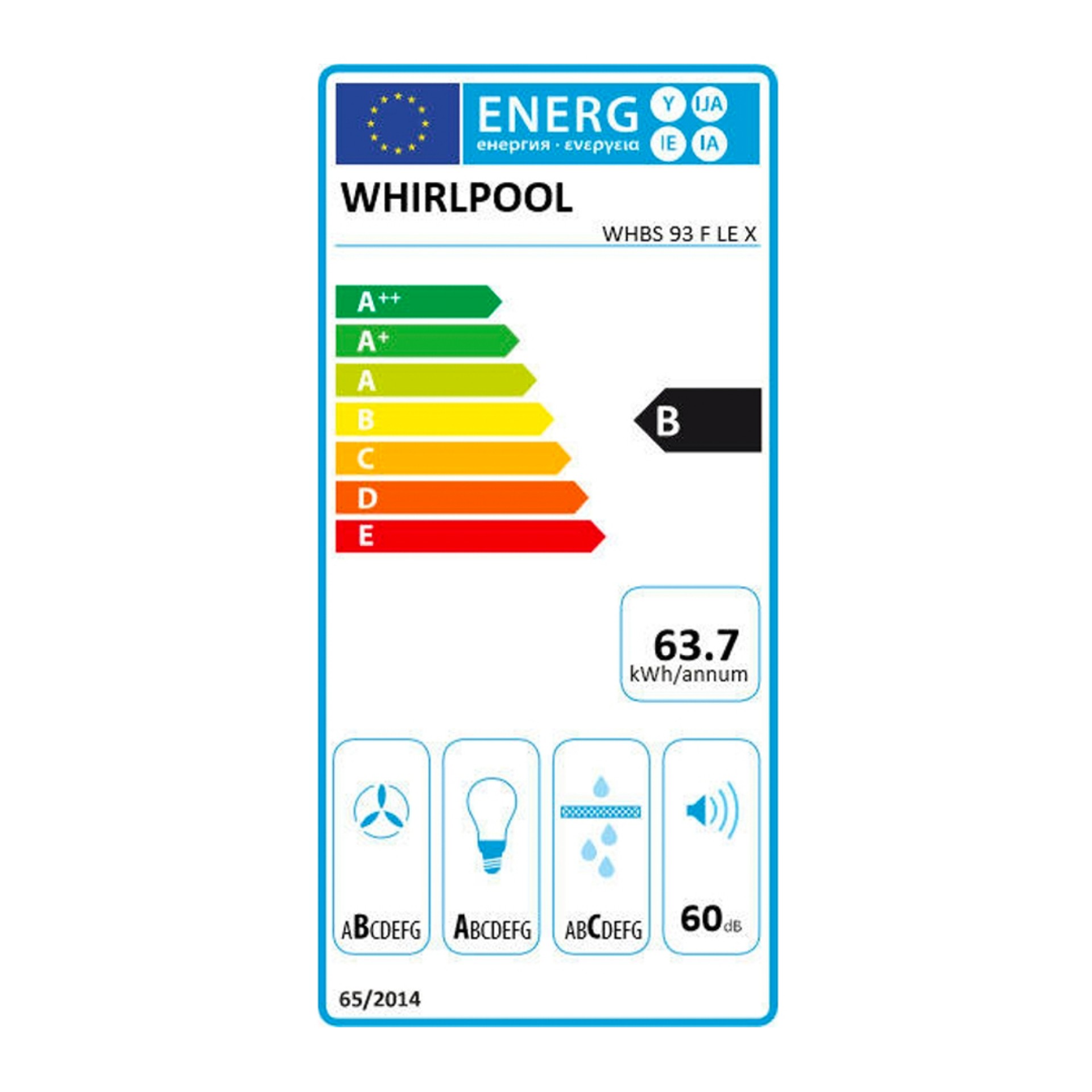 Chaminé WHIRLPOOL WHBS 93 LE X