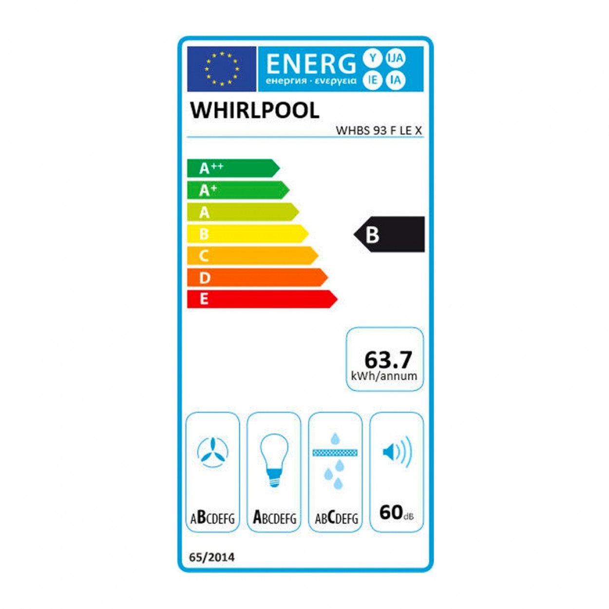 Chaminé WHIRLPOOL WHBS 93 LE X
