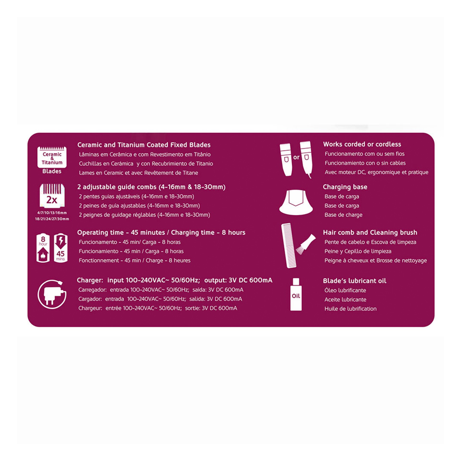 Aparador de Cabelo HAEGER HC-03W.009A