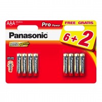 PILHA PANASONIC LR03 PRO POWER BL6+2