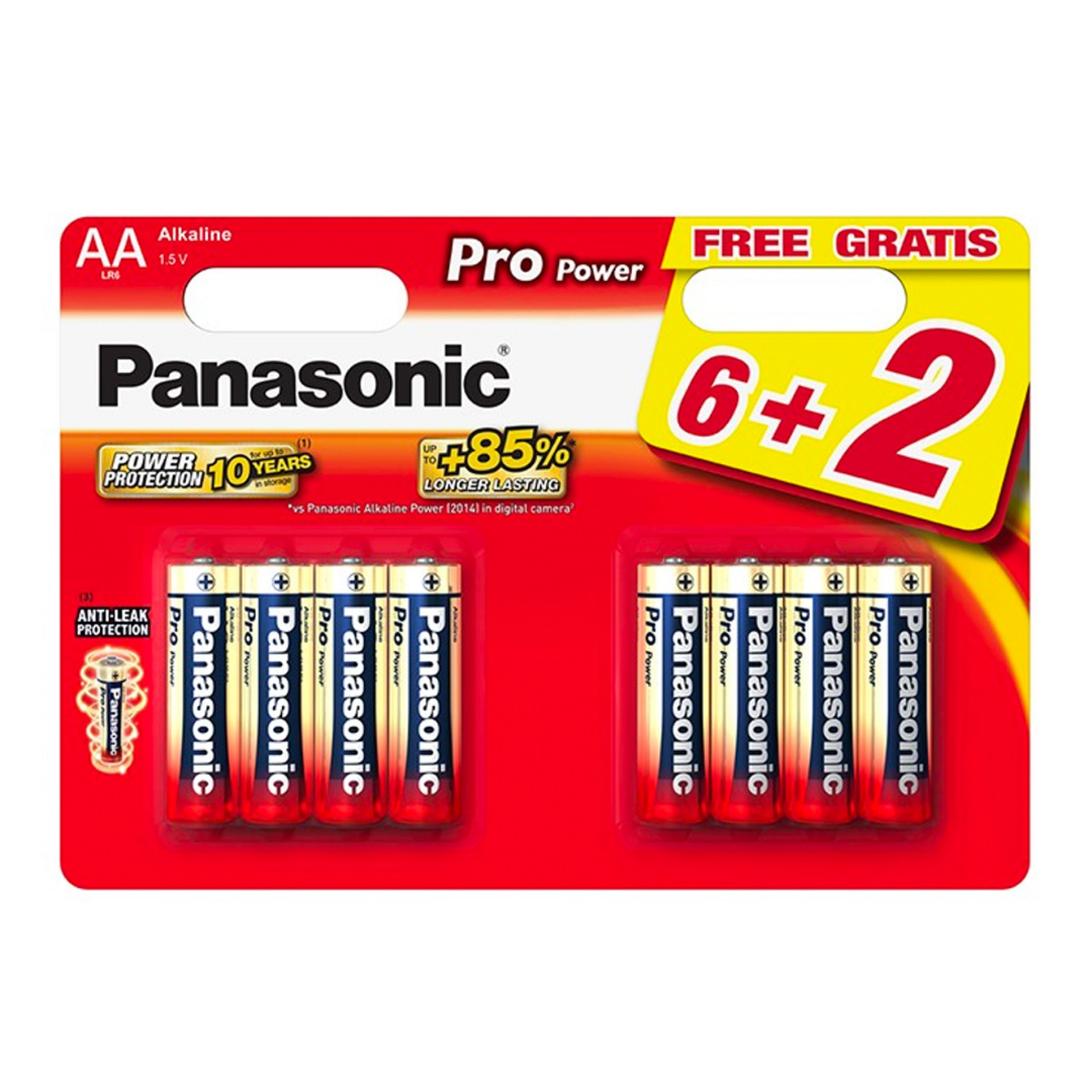 PILHA PANASONIC LR6 PRO POWER BL6+2