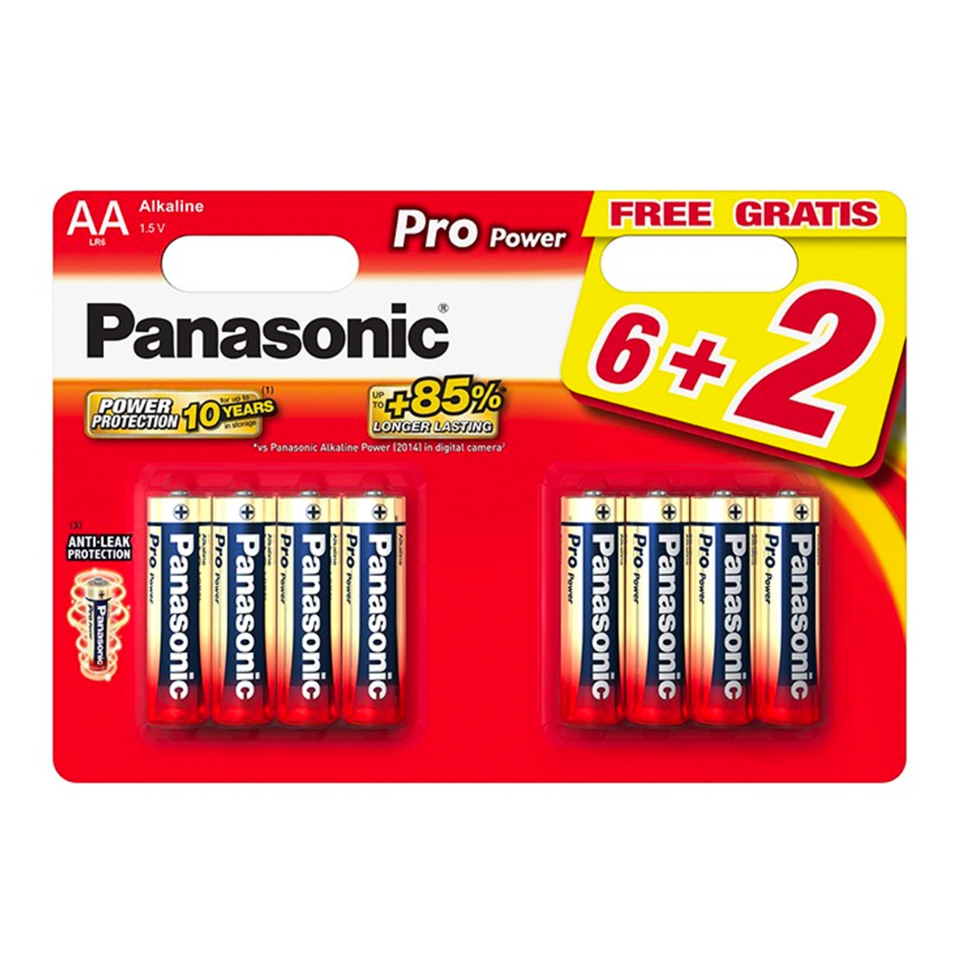 PILHA PANASONIC LR6 PRO POWER BL6+2