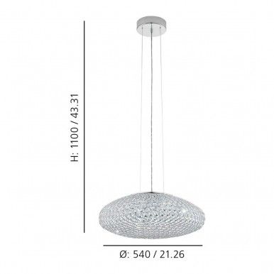 Candeeiro Suspenso EGLO 95287 CRISTAL CLEMENTE