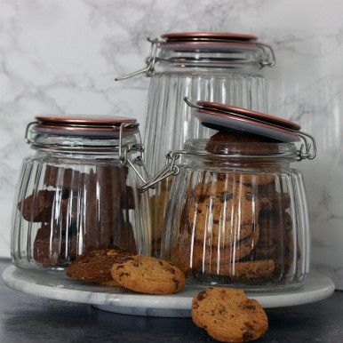 Frasco Vidro com Fecho Mola JOM ROSA GOLD 32479