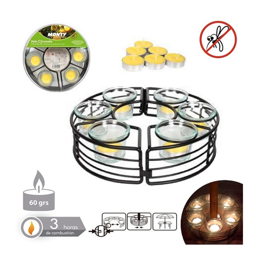 Suporte metal c/6 t-light JOM 700171