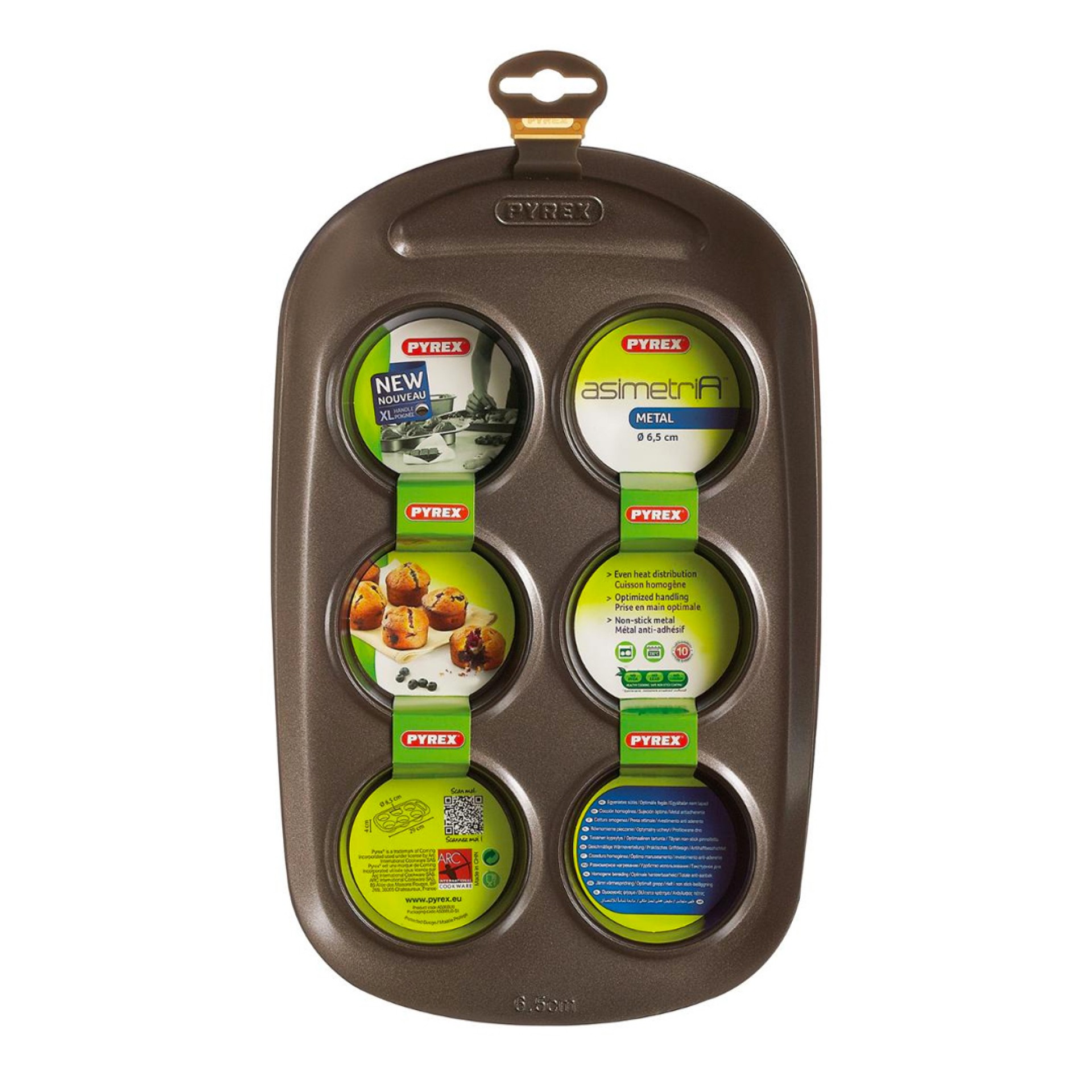 Tabuleiro 6 queques PYREX ASIMETRIA