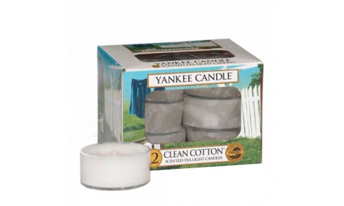 Caixa 12 velas tealights YANKKE CLEAN COTTON 1016718