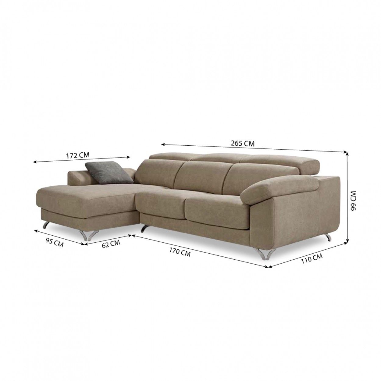 Sof com Chaise Ortiz Doroty