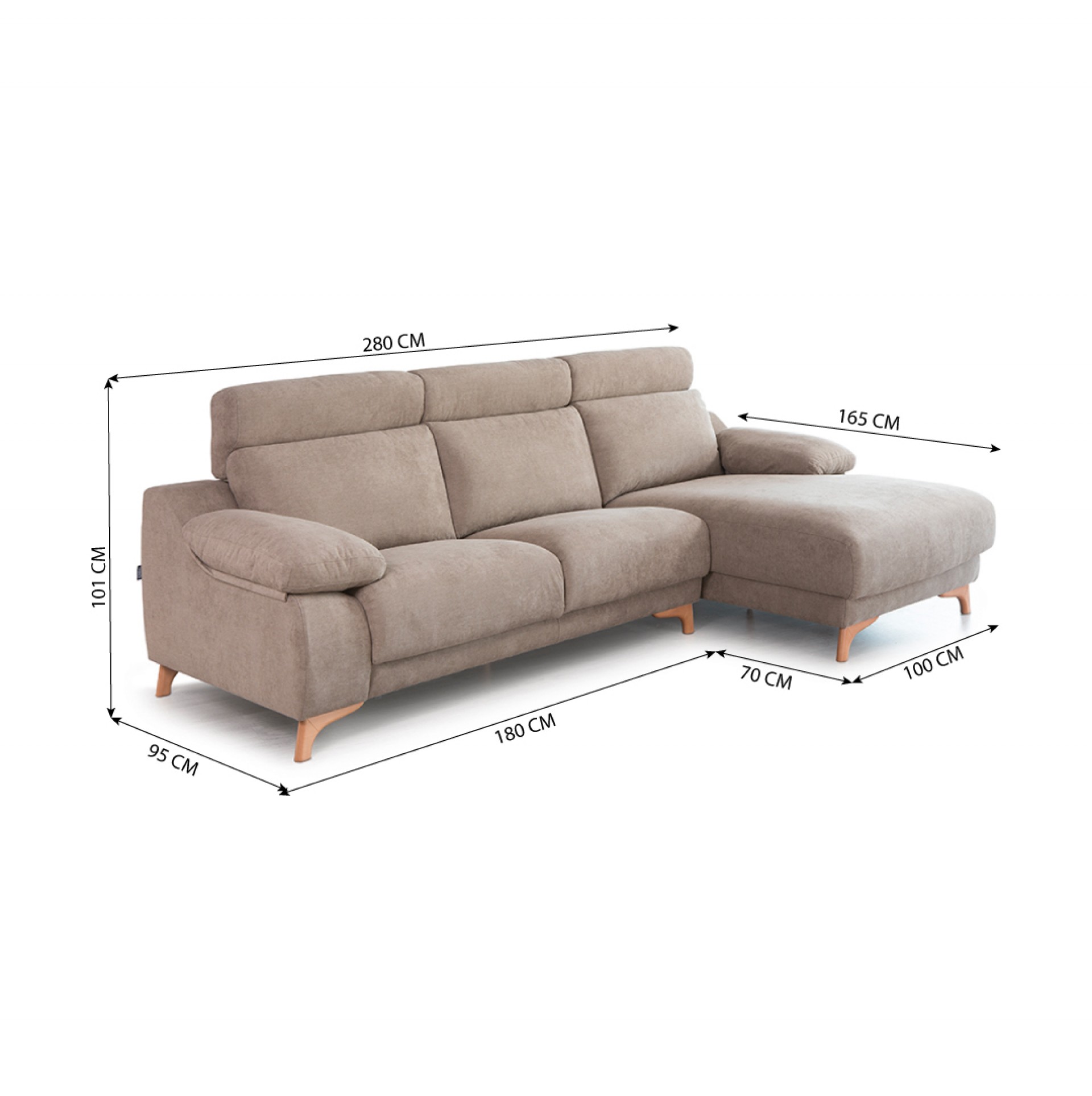 Sofá com Chaise Ortiz Leire