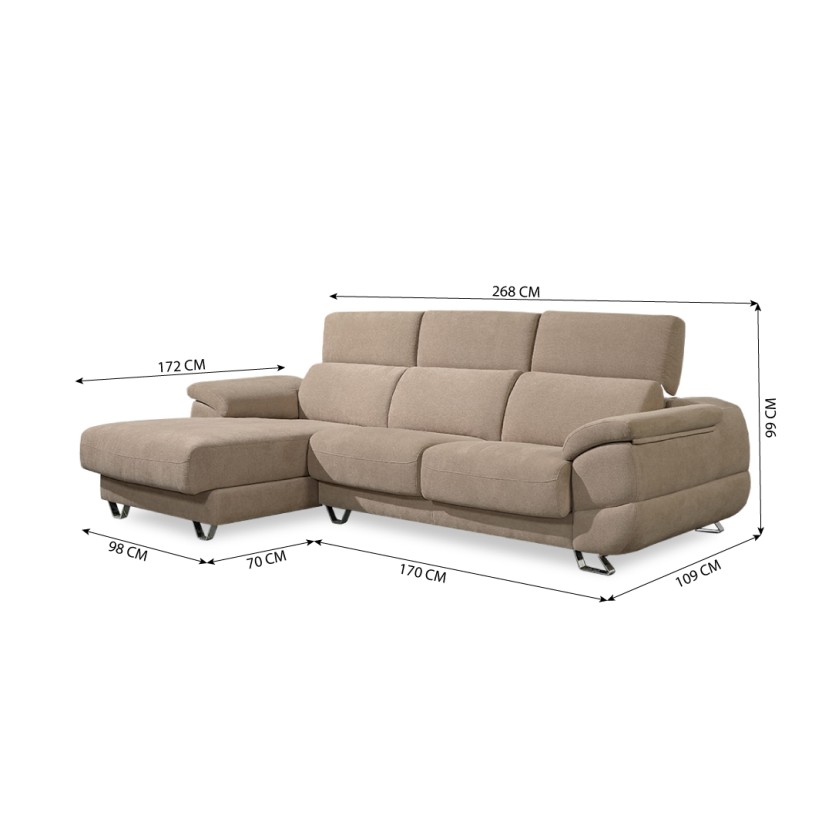 Sof� com Chaise Longue Ortiz Dalmata