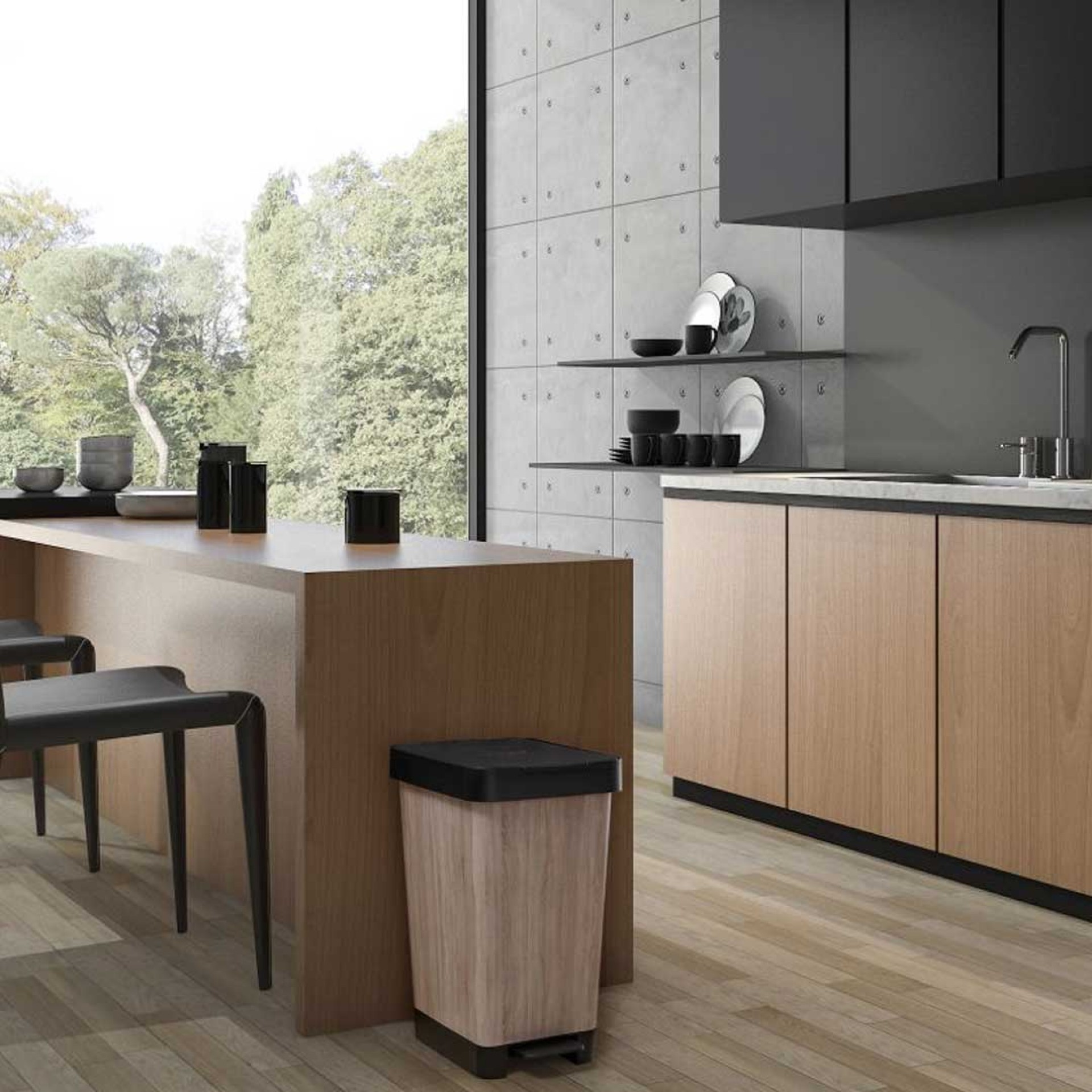 Balde lixo TATAY SMART WOOD