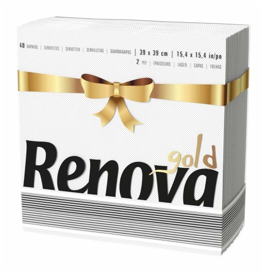 Pack 40 guardanapos RENOVA GOLD 2 FOLHAS BRANCO 200072500 - Image product
