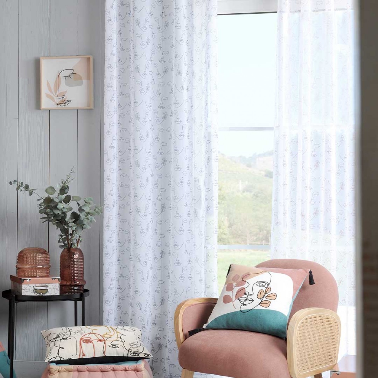 Cortina LOVELY CASA ESQUISSE NOIR