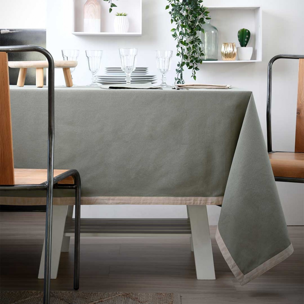 Toalha mesa LOVELY CASA DUO KAKI/LIN
