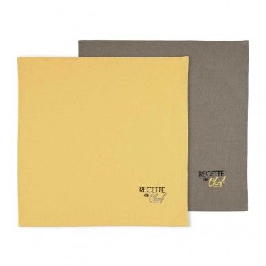 Conjunto 2 guardanapos LOVELY CASA DUO MOUTARDE/TAUPE