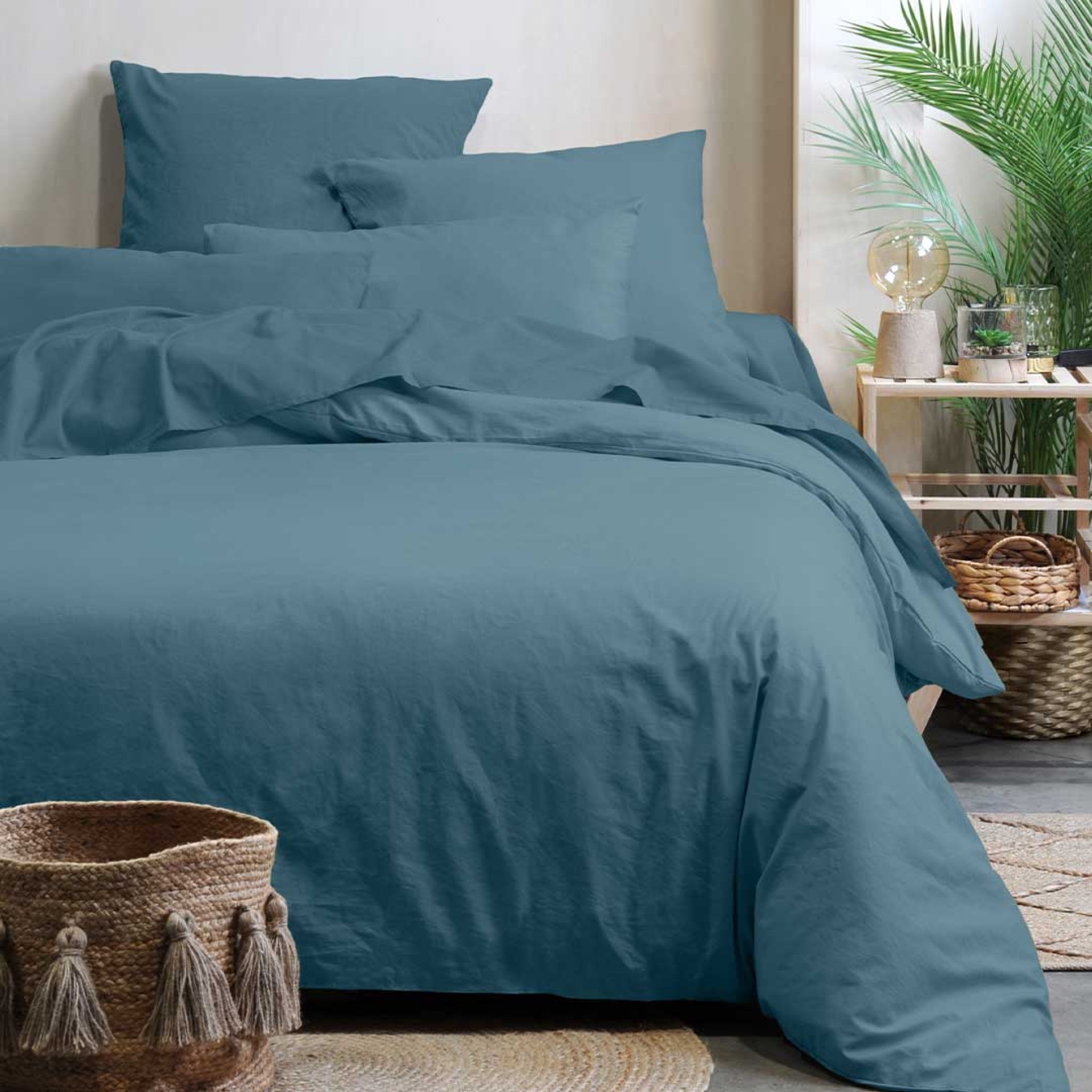 Lençol capa ajustavel LOVELY CASA HORIZON BLUE