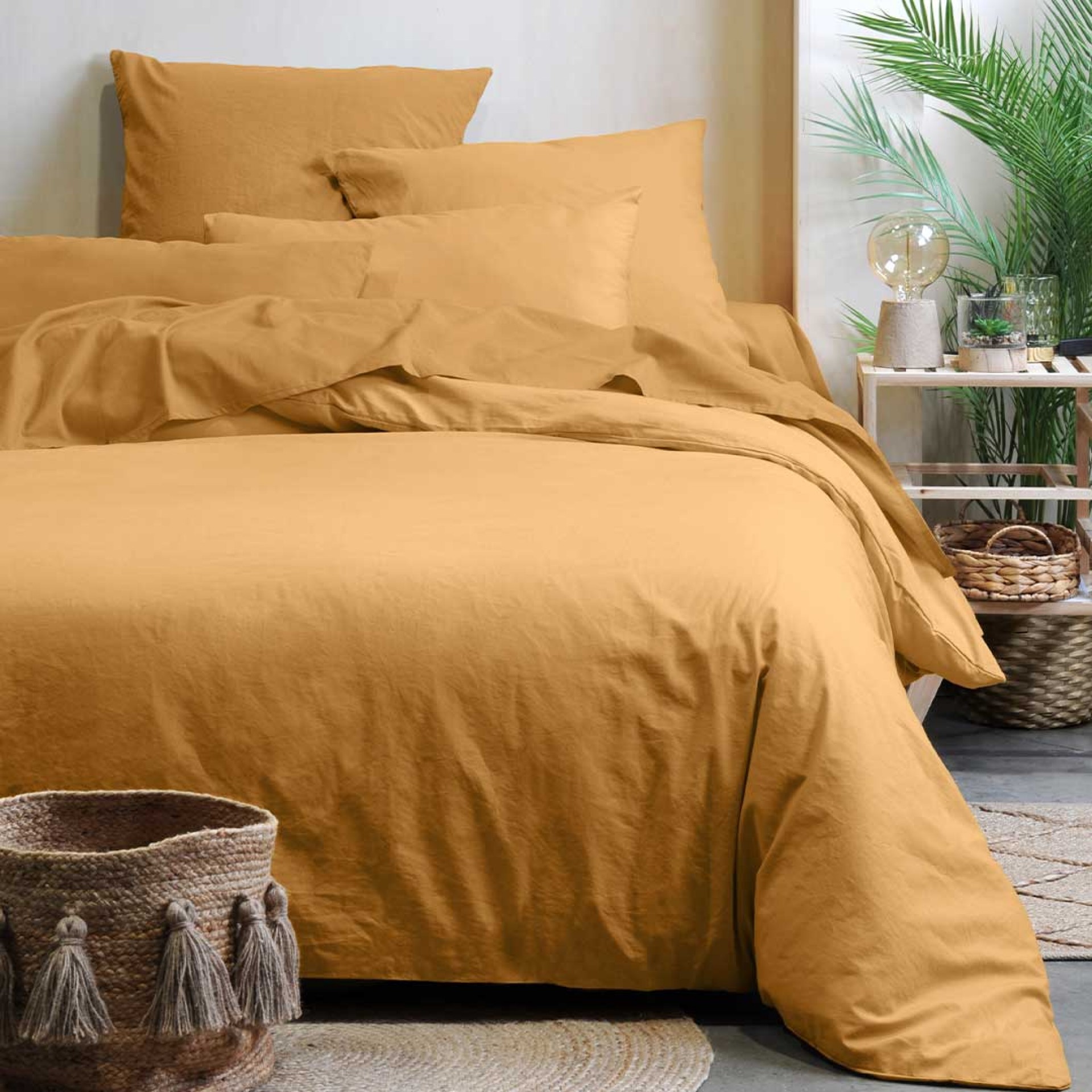 Lençol capa ajustavel LOVELY CASA HORIZON CURRY