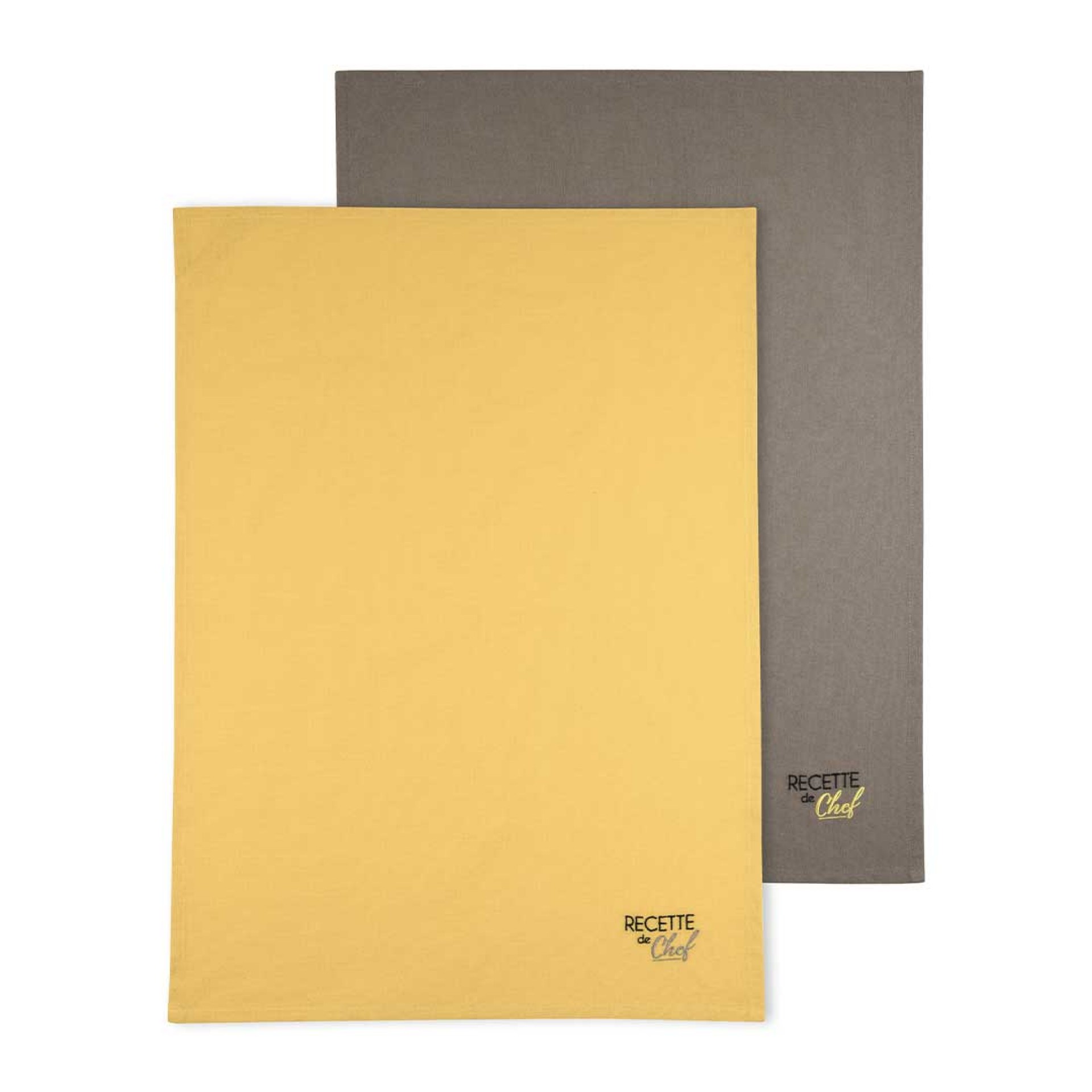 Pack 2 panos cozinha LOVELY CASA DUO MOUTARDE/TAUPE