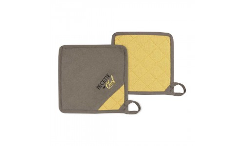 Pack 2 pegas cozinha LOVELY CASA DUO MOUTARDE/TAUPE