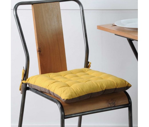 Almofada para cadeira LOVELY CASA DUO MOUTARDE/TAUPE