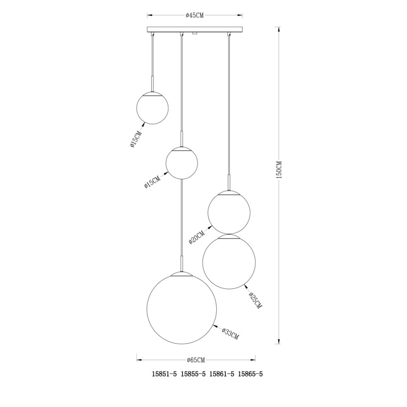 Candeeiro suspenso GLOBO 15855-5 VARUS