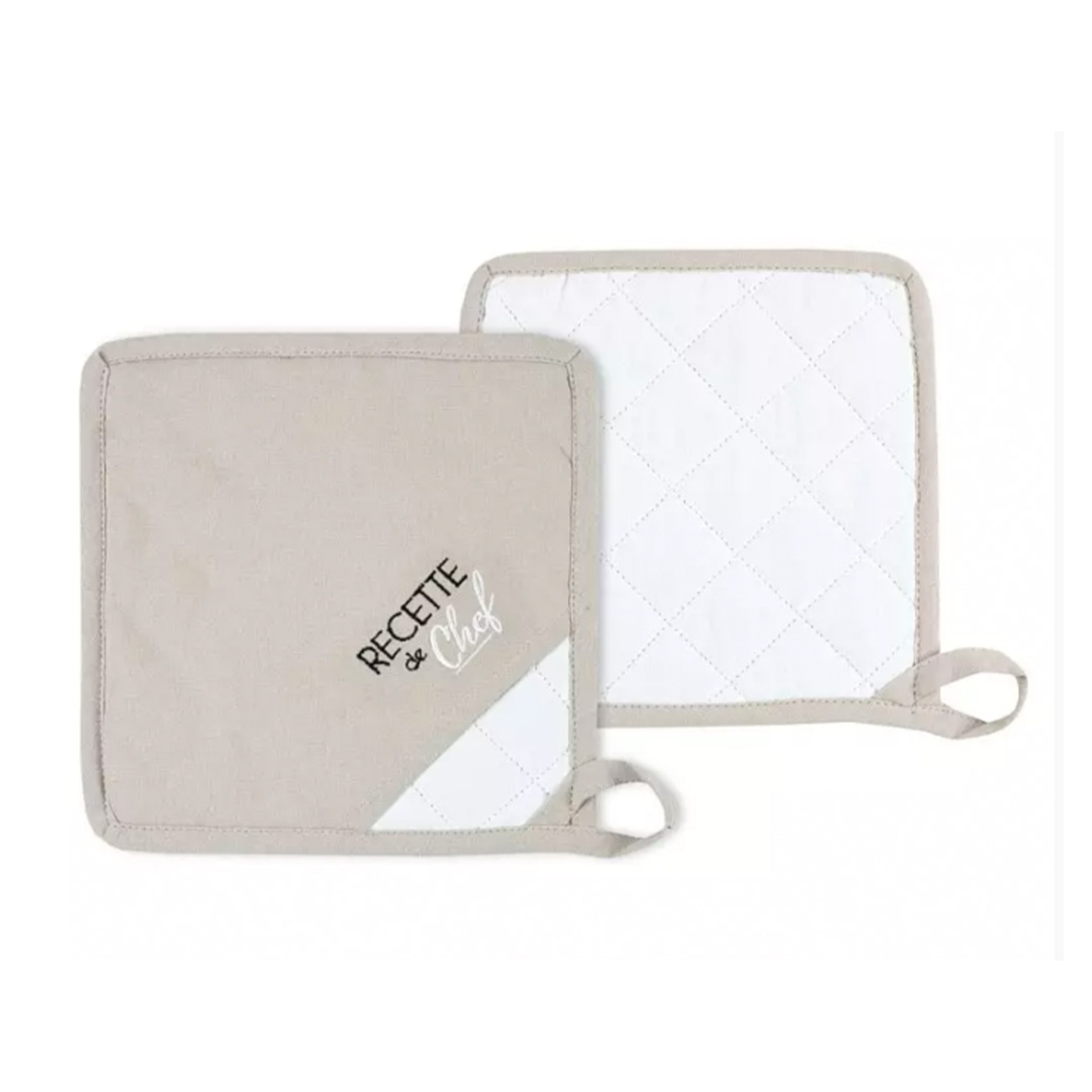 Pack 2 pegas cozinha LOVELY CASA DUO LIN/ECRU