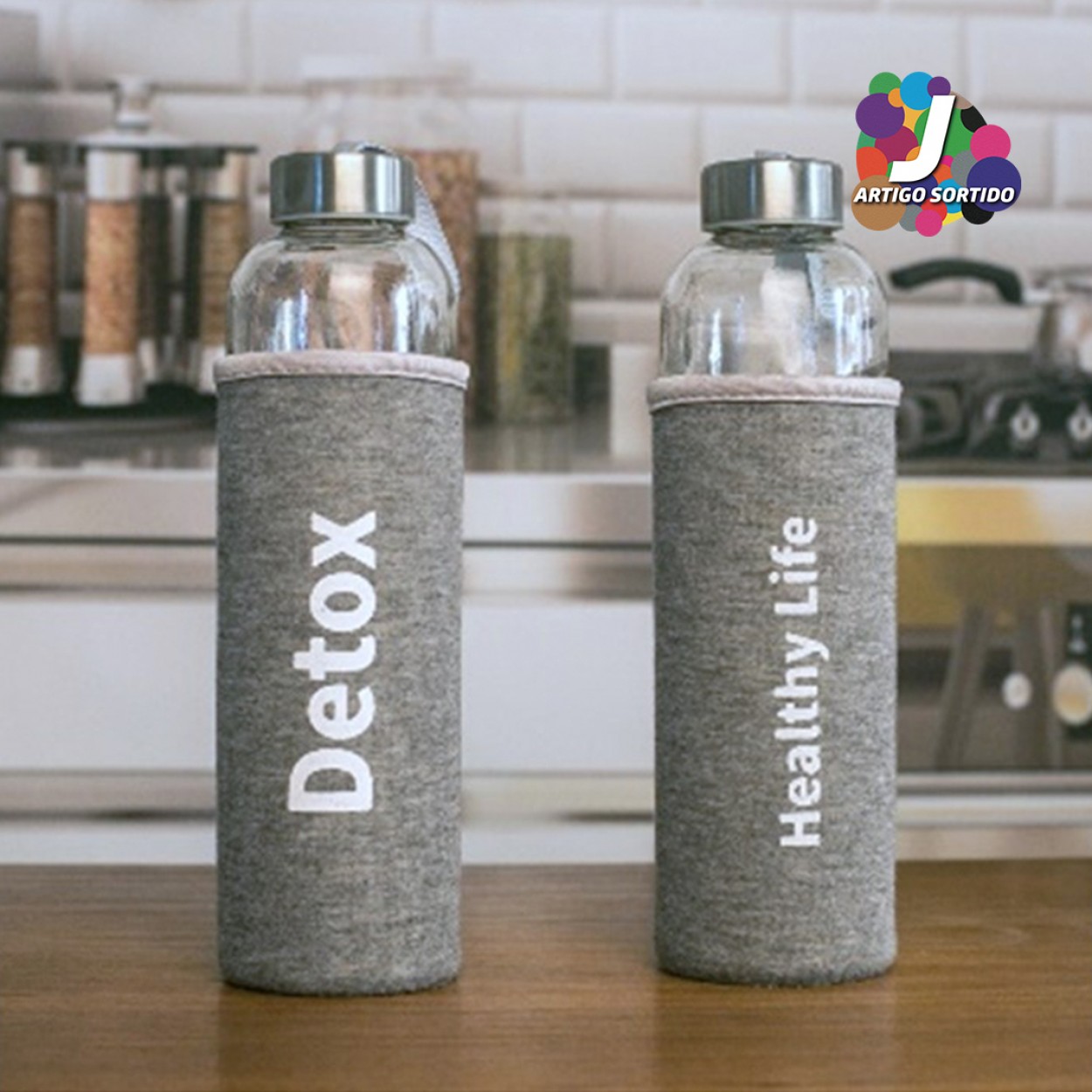 Garrafa vidro com manga JOM 23403