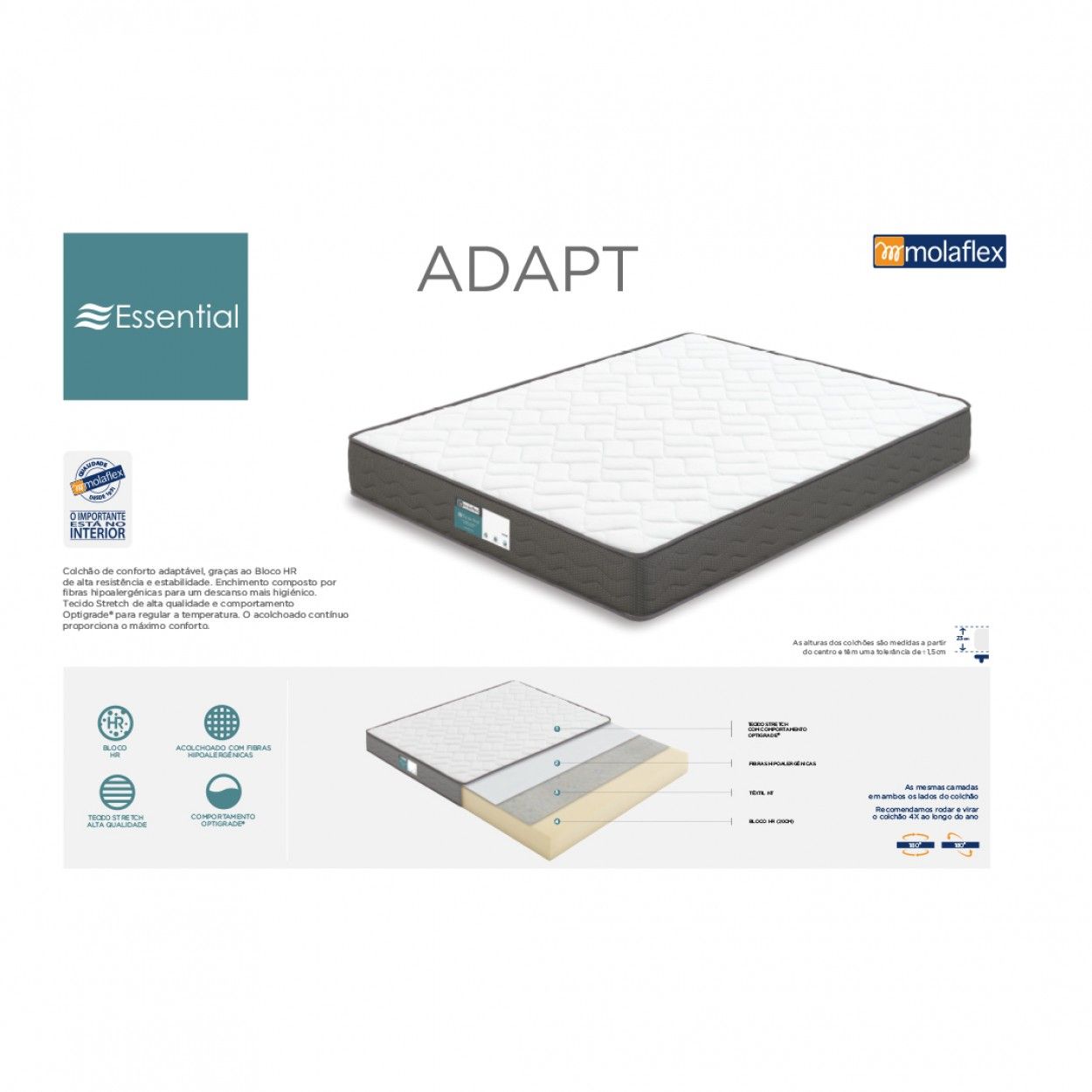 Colchão MOLAFLEX Essential Adapt