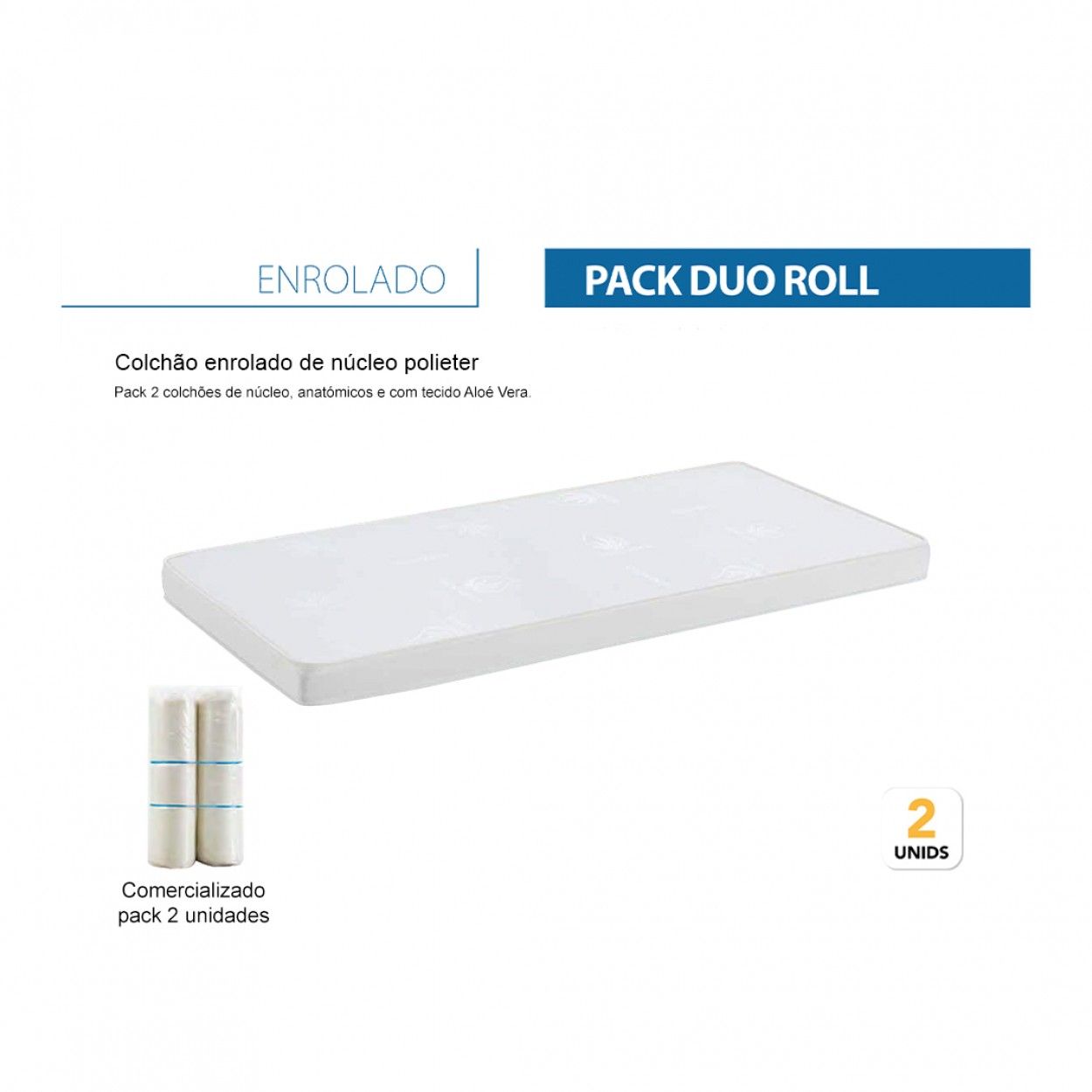 Pack colchões enrolados Lusocolchão Duoroll