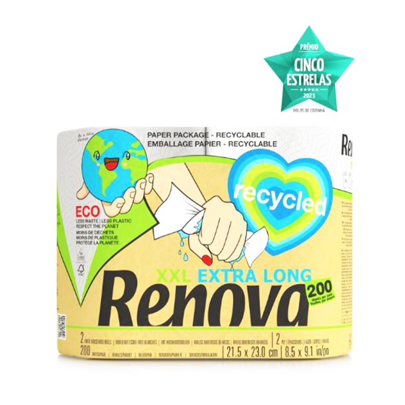 PACK 2 ROLO COZINHA XXL RENOVA RECYCLED