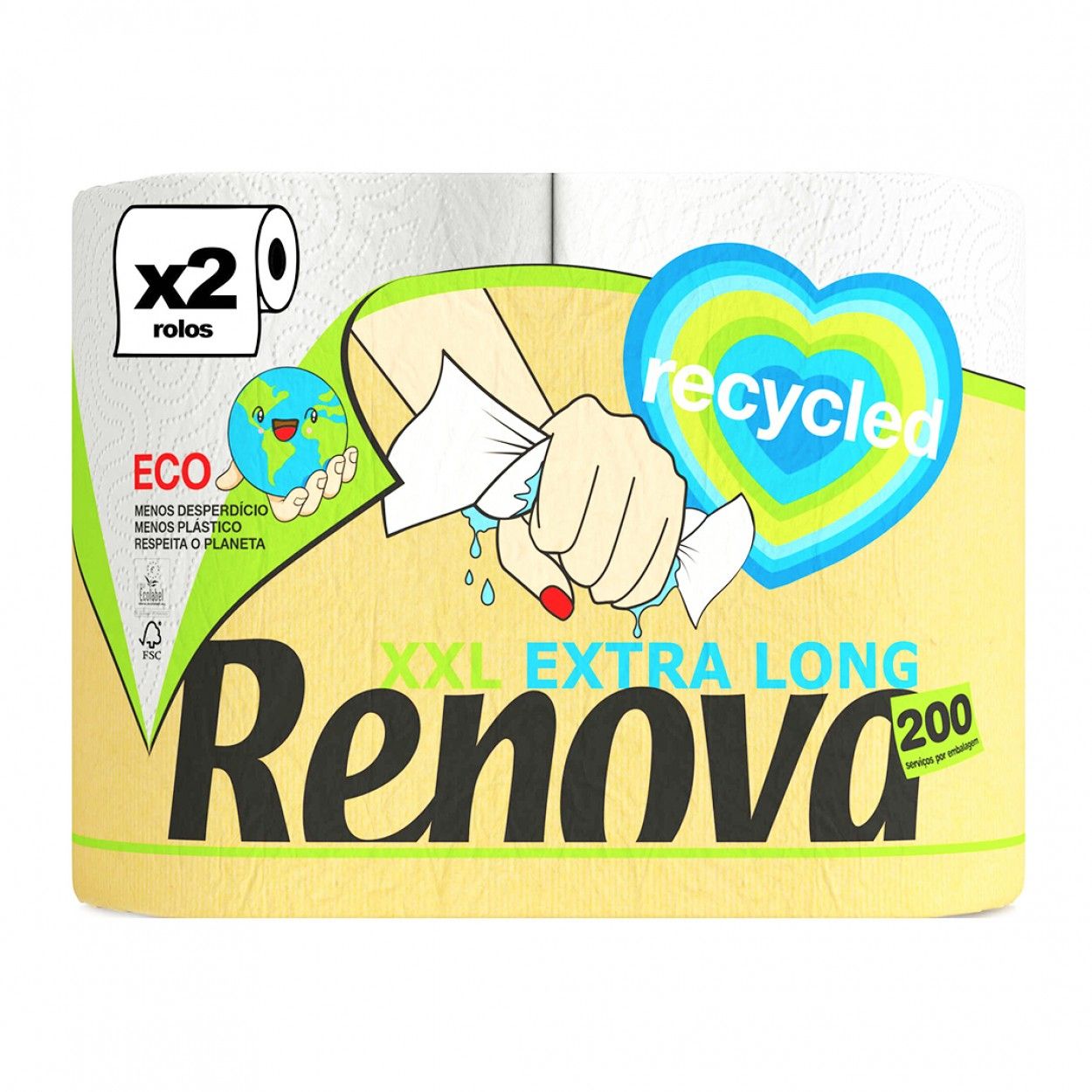 PACK 2 ROLO COZINHA XXL RENOVA RECYCLED