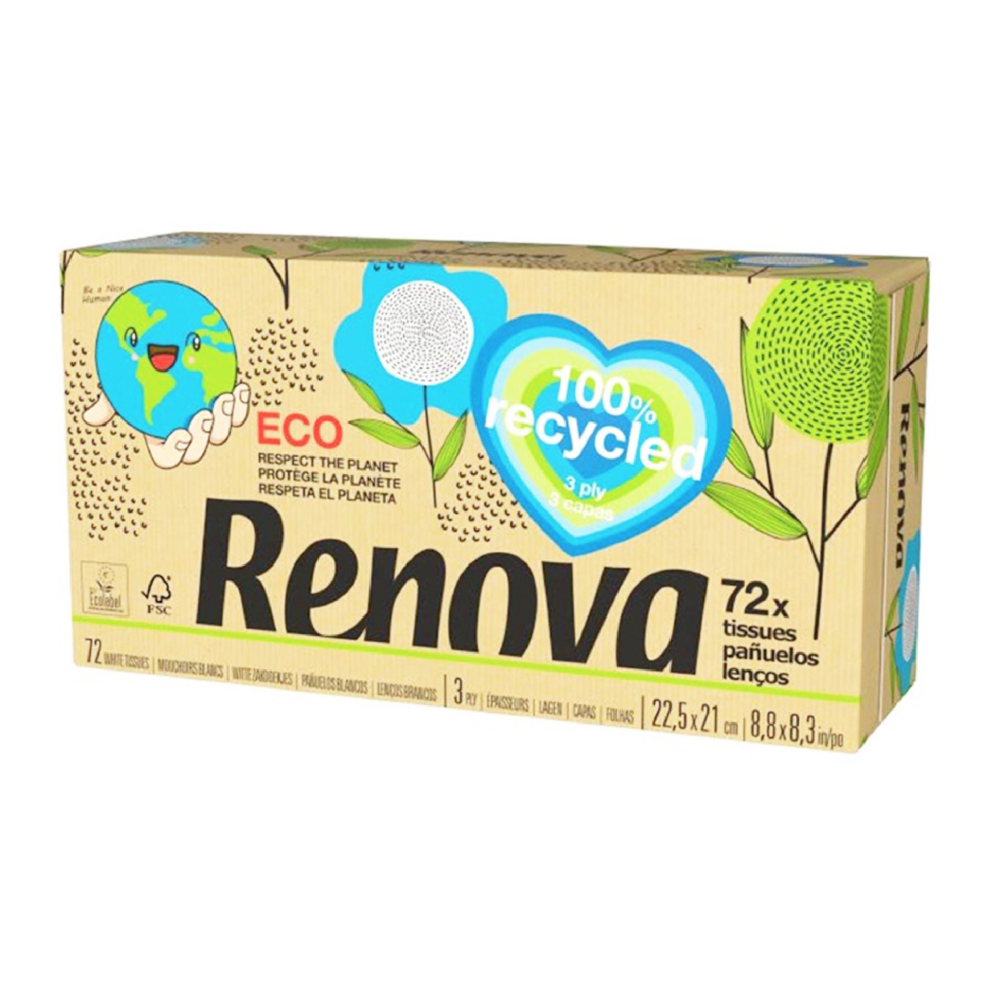 Pack lencos faciais RENOVA RECYCLED