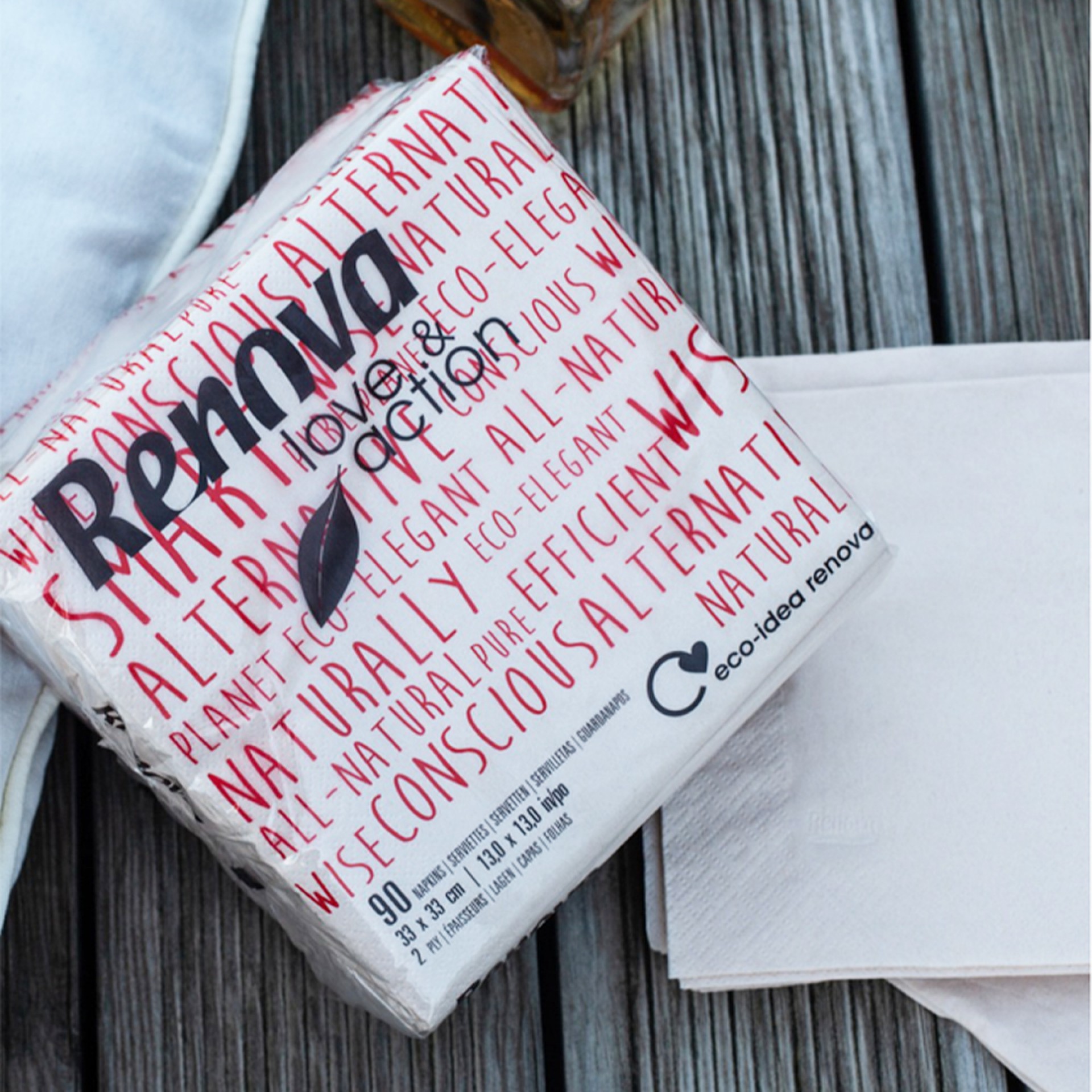 Pack 90 guardanapos RENOVA LOVE ACTION