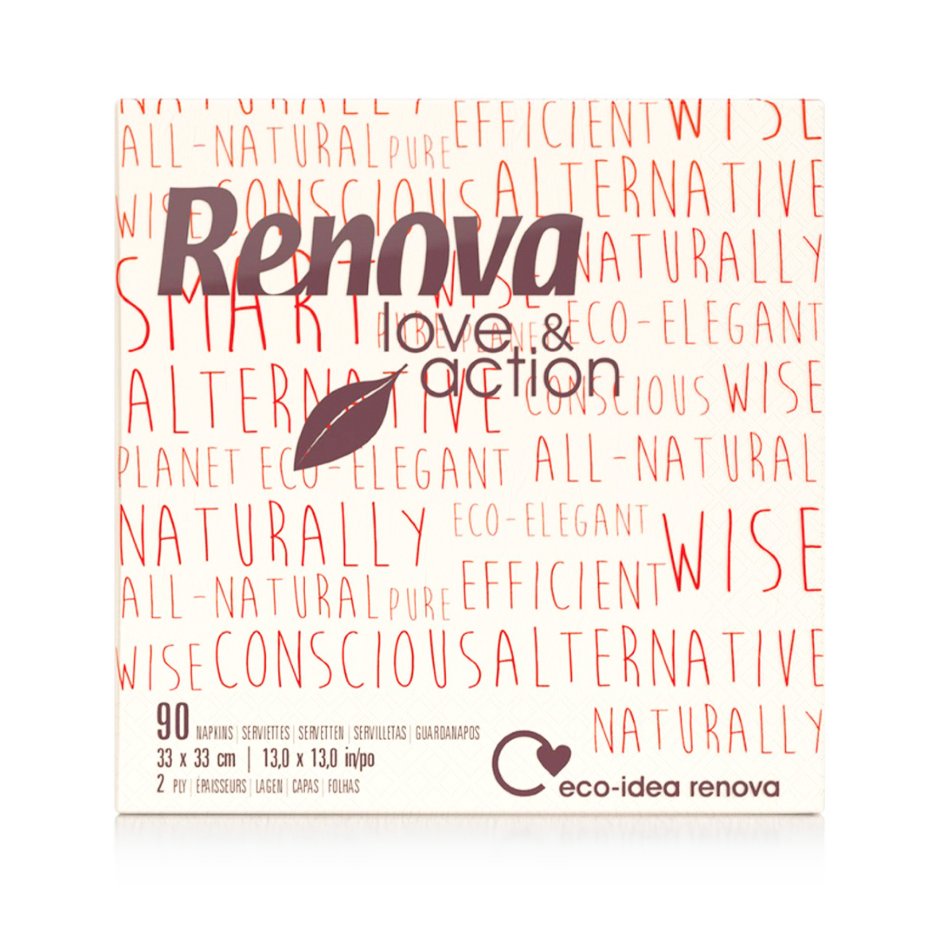 Pack 90 guardanapos RENOVA LOVE ACTION