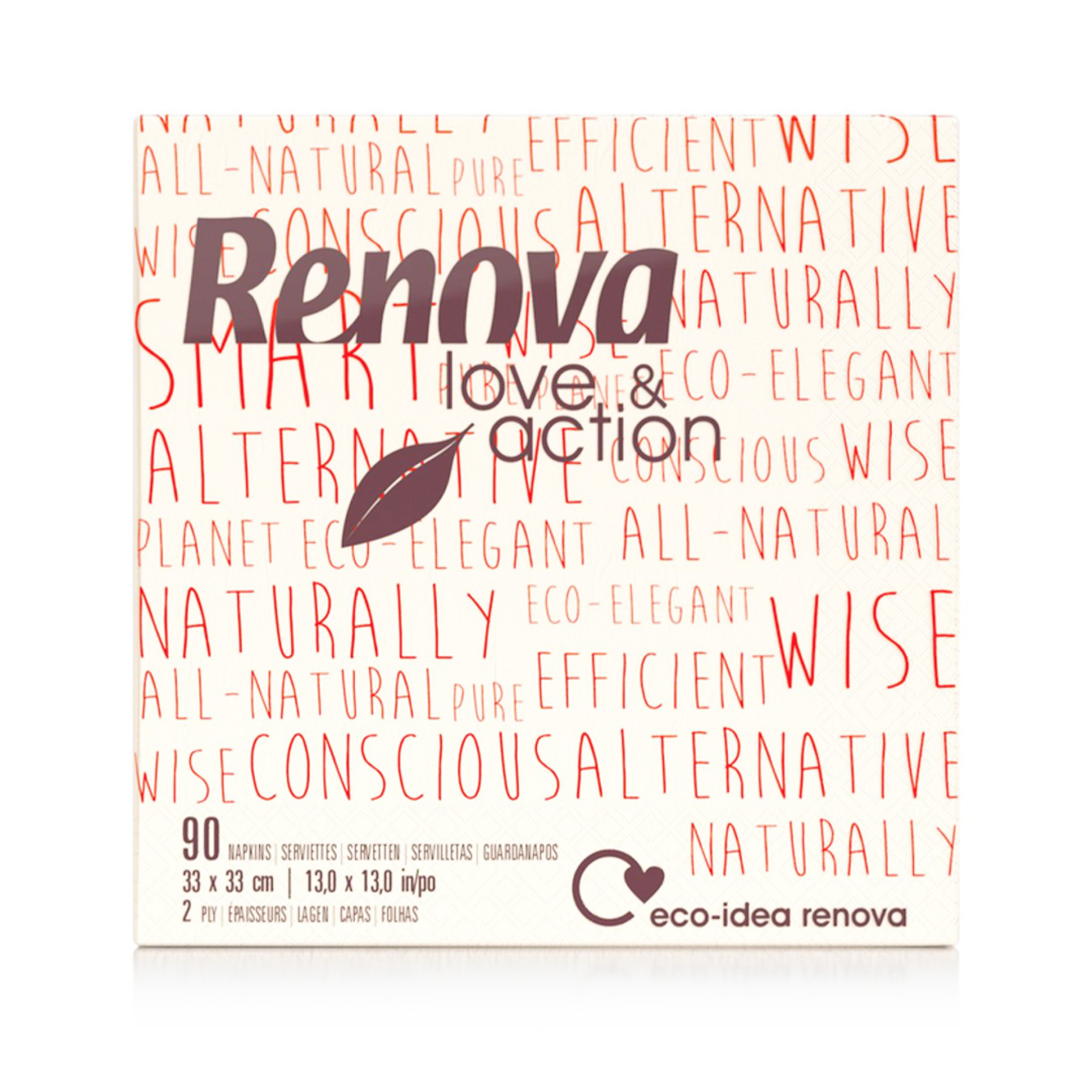 Pack 90 guardanapos RENOVA LOVE ACTION