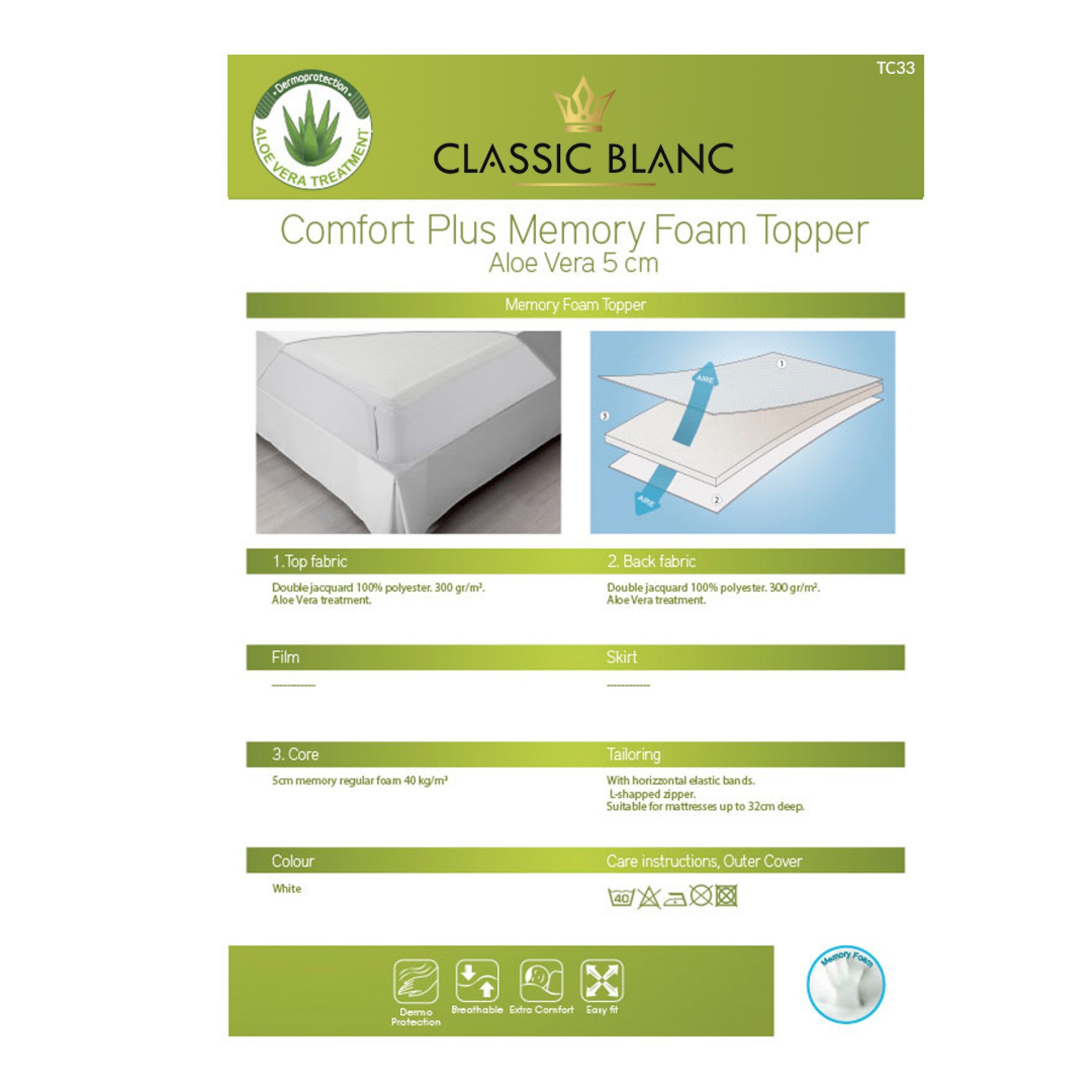 Topper CLASSIC BLANC TC33/37
