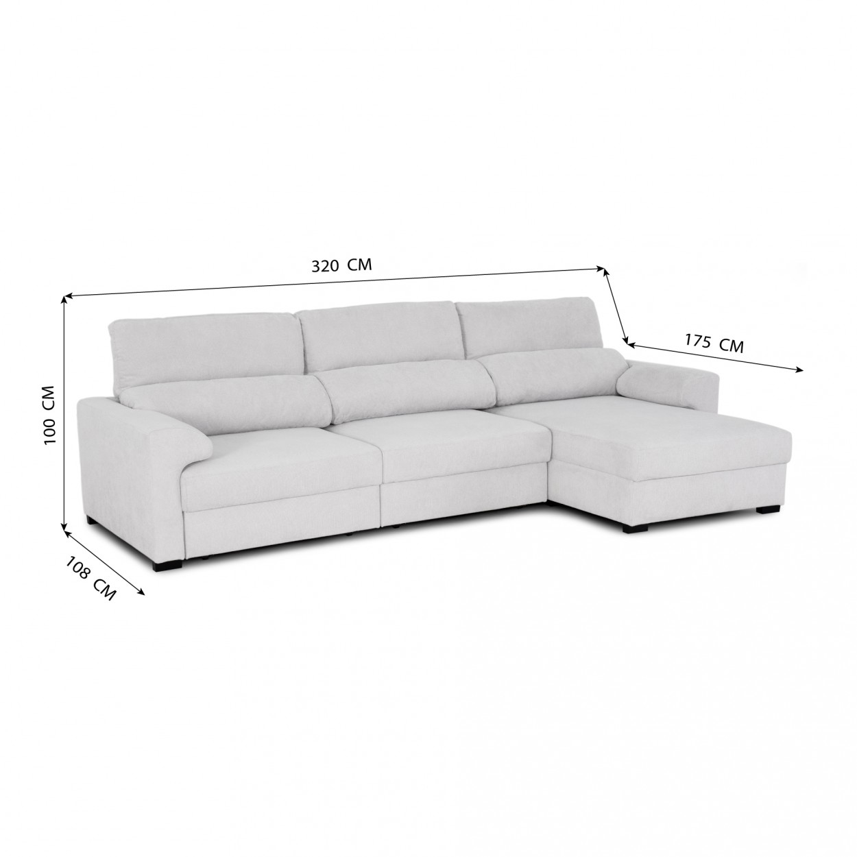 Sofá com Chaise Longue JOM MAULIK