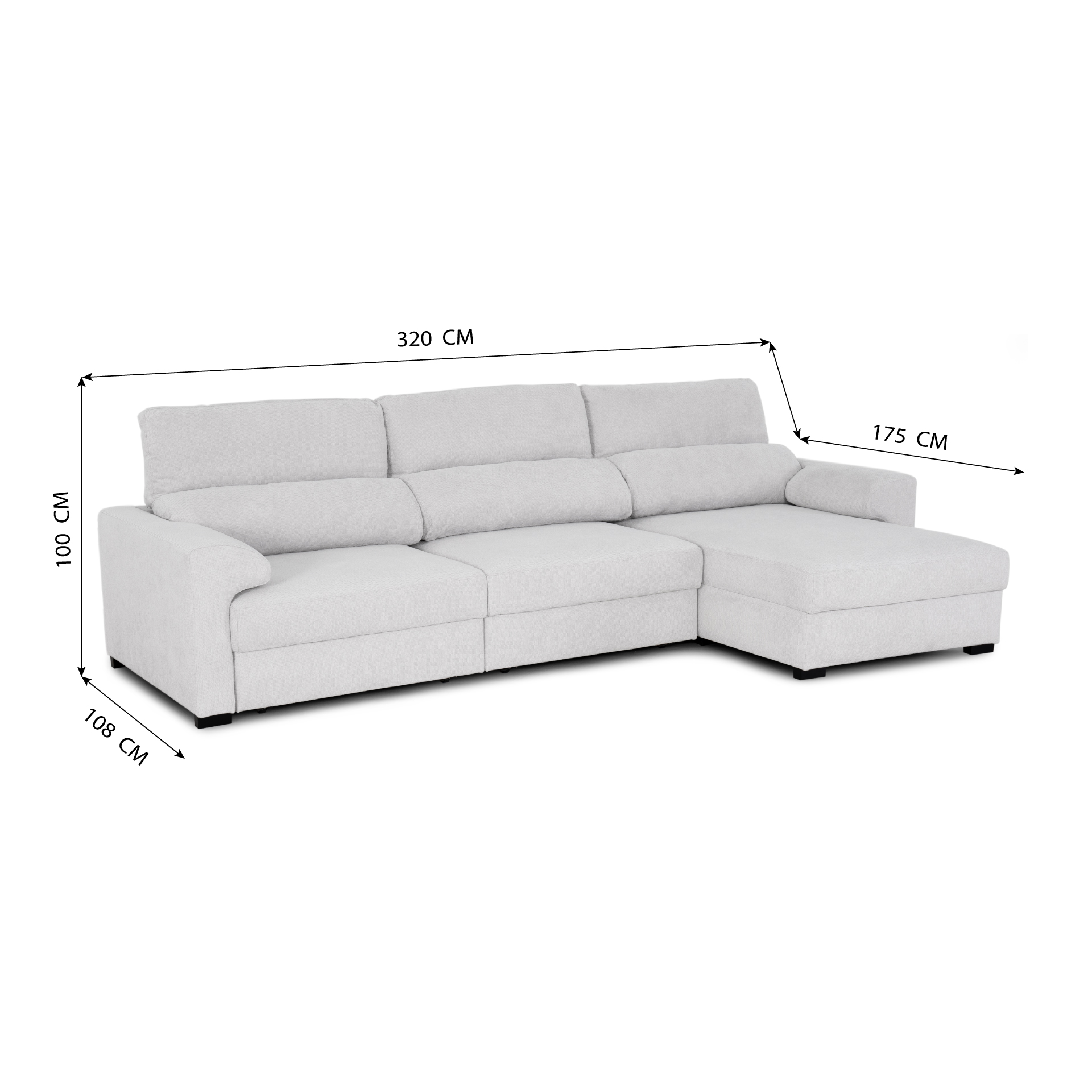 Sofá com Chaise Longue JOM MAULIK