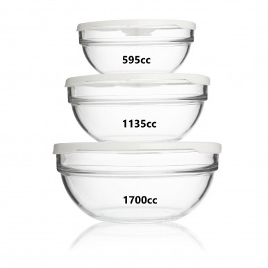 Conjunto 3 saladeiras PASABAHCE CHEF 97314